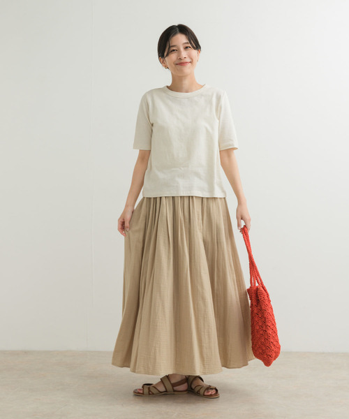 URBAN RESEARCH DOORS(アーバンリサーチドアーズ)の「コットンリネン5分袖Tシャツ(Tシャツ/カットソー・レディース・チャコールグレー/ナチュラル・MEDIUM)」の21枚目の写真