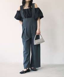 【O'fmus】ハイストラップ ワイドパンツ ofmw25s052