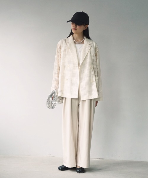 O'fmus(オフムス)の「【O'fmus】ハイストラップ ワイドパンツ ofmw25s052(サロペット/オーバーオール・レディース・チャコールグレー/アイボリー・FREE)」の14枚目の写真