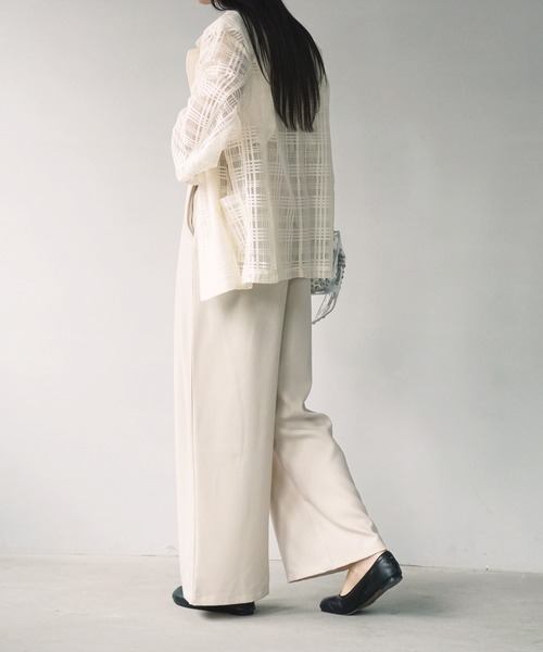 O'fmus(オフムス)の「【O'fmus】ハイストラップ ワイドパンツ ofmw25s052(サロペット/オーバーオール・レディース・チャコールグレー/アイボリー・FREE)」の15枚目の写真