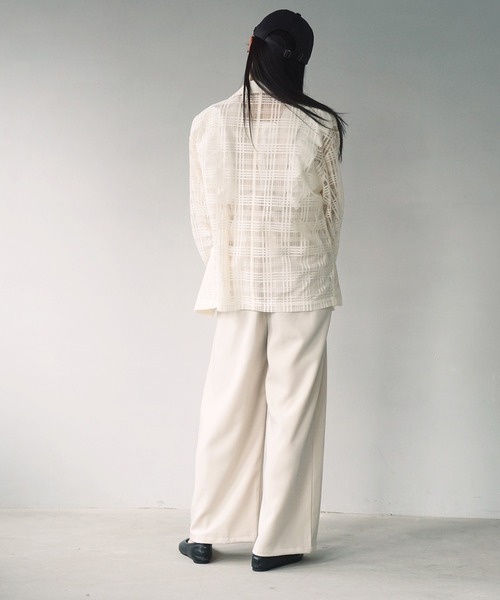 O'fmus(オフムス)の「【O'fmus】ハイストラップ ワイドパンツ ofmw25s052(サロペット/オーバーオール・レディース・チャコールグレー/アイボリー・FREE)」の16枚目の写真