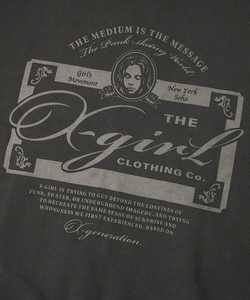 X-girl（エックスガール）の「PIGMENT DYED FACE LABEL ZIP UP SWEAT HOODIE（パーカー・レディース・グレー/ブラック/ブラウン・S/M）」の10枚目の写真