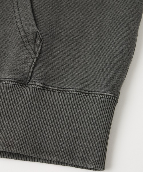 PIGMENT DYED FACE LABEL ZIP UP SWEAT HOODIE（パーカー）｜X