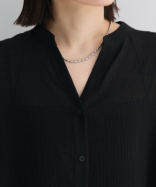 Green　Parks（グリーンパークス）の「半袖シアーシャツワンピース（シャツワンピース・レディース・オレンジ/ブルー/オフホワイト/ブラック・FREE）」の21枚目の写真