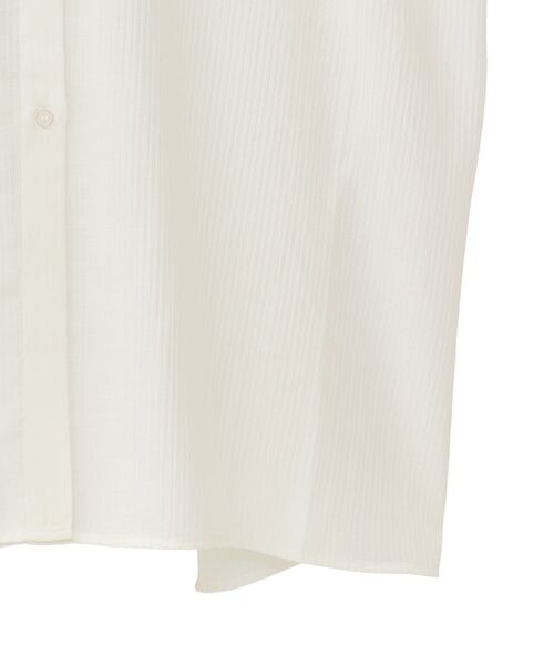 Green　Parks（グリーンパークス）の「半袖シアーシャツワンピース（シャツワンピース・レディース・オレンジ/ブルー/オフホワイト/ブラック・FREE）」の7枚目の写真