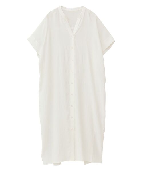 Green　Parks（グリーンパークス）の「半袖シアーシャツワンピース（シャツワンピース・レディース・オレンジ/ブルー/オフホワイト/ブラック・FREE）」の11枚目の写真