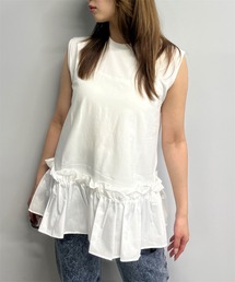 THEODORIC.dy（セオドリックディ）の「ドッキングフリル ノースリスエット（1枚で映える、甘辛バランス）（スウェット）」