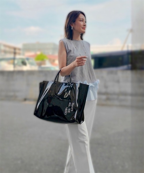 THEODORIC.dy(セオドリックディ)の「ドッキングフリル ノースリスエット(1枚で映える、甘辛バランス)(スウェット・レディース・アイボリー/グレー/ホワイト・FREE)」の6枚目の写真