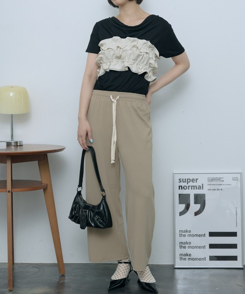 SEN TOKYO(セントーキョー)の「繊細なマイクロプリーツが魅力。マイクロプリーツルーズパンツ(その他パンツ・レディース・グレー/ベージュ/アイボリー/ブラック・FREE)」の16枚目の写真