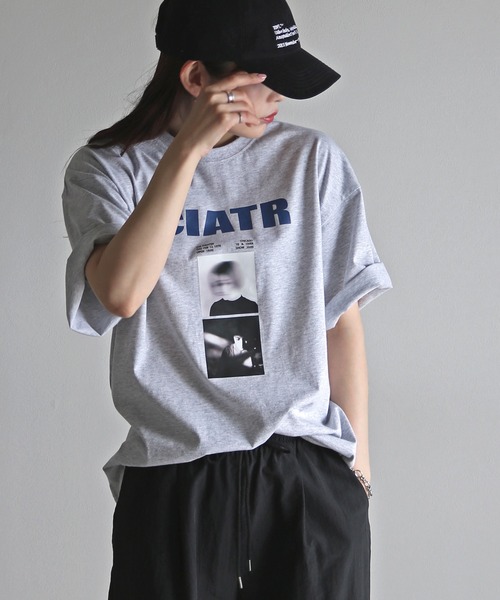 COURO（コウロ）の「グラフィックミックスTシャツ（Tシャツ/カットソー・レディース・クリーム/ネイビー系/ホワイト系/オートミール/ネイビー/ホワイト/ライトグレー系/チャコールグレー・FREE）」の5枚目の写真