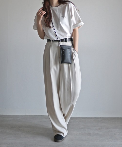 COURO（コウロ）の「グラフィックミックスTシャツ（Tシャツ/カットソー・レディース・クリーム/ネイビー系/ホワイト系/オートミール/ネイビー/ホワイト/ライトグレー系/チャコールグレー・FREE）」の10枚目の写真