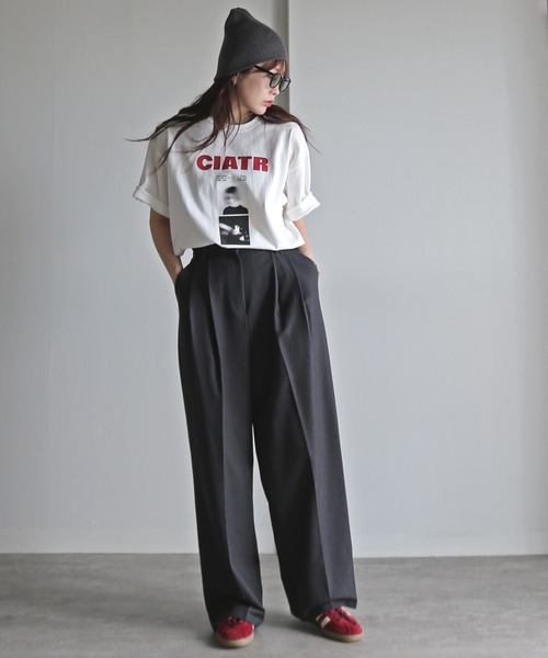 COURO（コウロ）の「グラフィックミックスTシャツ（Tシャツ/カットソー・レディース・クリーム/ネイビー系/ホワイト系/オートミール/ネイビー/ホワイト/ライトグレー系/チャコールグレー・FREE）」の13枚目の写真