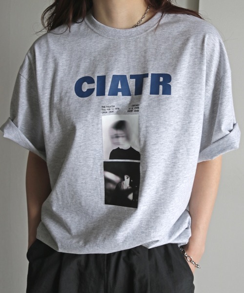 COURO（コウロ）の「グラフィックミックスTシャツ（Tシャツ/カットソー・レディース・クリーム/ネイビー系/ホワイト系/オートミール/ネイビー/ホワイト/ライトグレー系/チャコールグレー・FREE）」の18枚目の写真