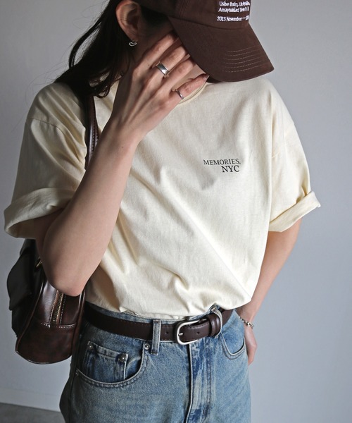 COURO（コウロ）の「グラフィックミックスTシャツ（Tシャツ/カットソー・レディース・クリーム/ネイビー系/ホワイト系/オートミール/ネイビー/ホワイト/ライトグレー系/チャコールグレー・FREE）」の20枚目の写真