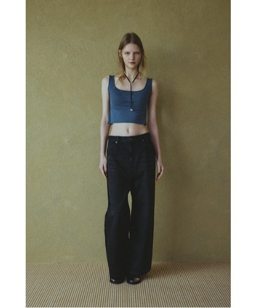 RESTOCK PRE ORDER】Middle straight black denim ミドル