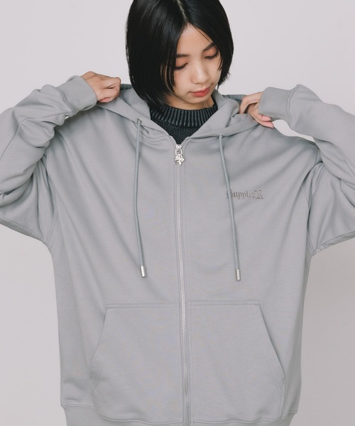 SUPPLIER(サプライヤー)の「SUPPLIER/サプライヤー Chrome Cross Zip Hoodie フーディー(パーカー・メンズ・グレー/ブラック・XL/S/M/L)」の5枚目の写真