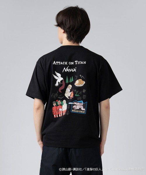 Attack on Titan 進撃の巨人 × NANGA Tシャツ ブラック NANGA（ナンガ）の「進撃の巨人 × NANGA TEE（Tシャツ/カットソー