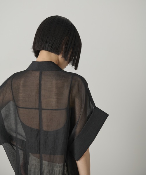 AIC.（エーアイシー）の「シアーテーラードオーバージャケット（テーラードジャケット・レディース・アイボリー/ブラック/ブラウン/グレー・FREE）」の14枚目の写真