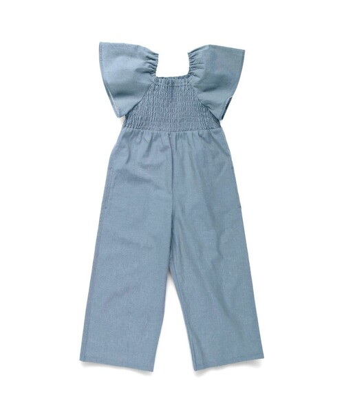 BRANSHES（ブランシェス）の「【プチレディ】オールインワン（サロペット/オーバーオール・キッズ・ブラウン/サックスブルー・140/130/100/90/120/150/110）」の3枚目の写真