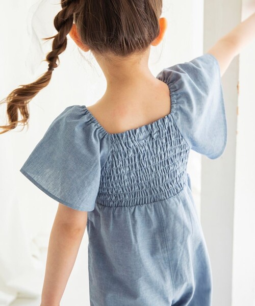 BRANSHES（ブランシェス）の「【プチレディ】オールインワン（サロペット/オーバーオール・キッズ・ブラウン/サックスブルー・140/130/100/90/120/150/110）」の8枚目の写真