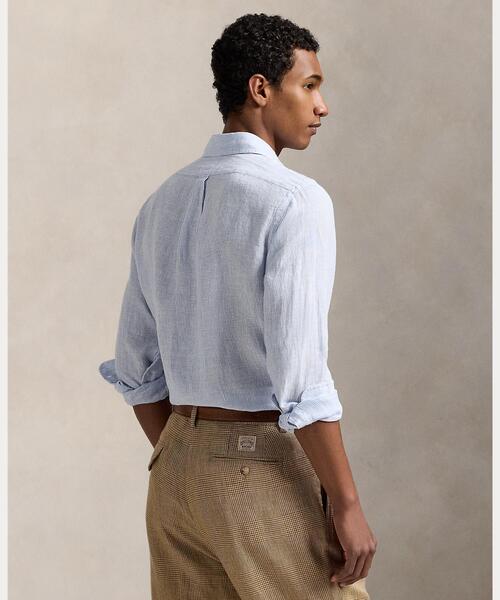 POLO RALPH LAUREN(ポロ ラルフ ローレン)の「クラシック フィット ストライプド リネン シャツ(シャツ/ブラウス・メンズ・ブルー・L/M/S/XL/XS/XXL)」の7枚目の写真