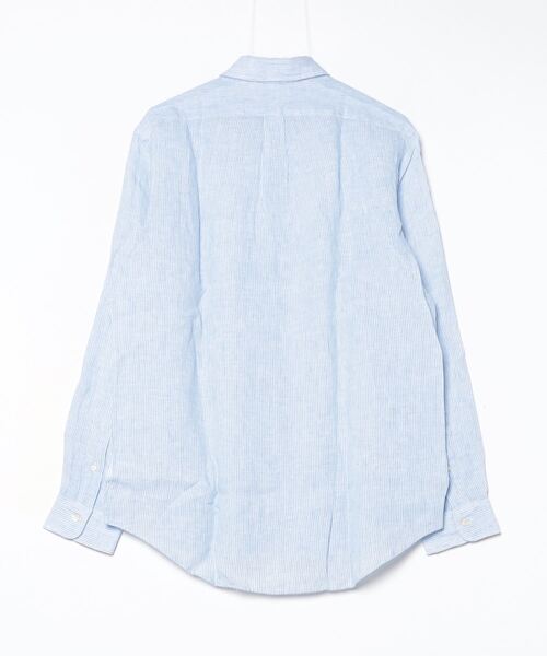 POLO RALPH LAUREN(ポロ ラルフ ローレン)の「クラシック フィット ストライプド リネン シャツ(シャツ/ブラウス・メンズ・ブルー・L/M/S/XL/XS/XXL)」の4枚目の写真