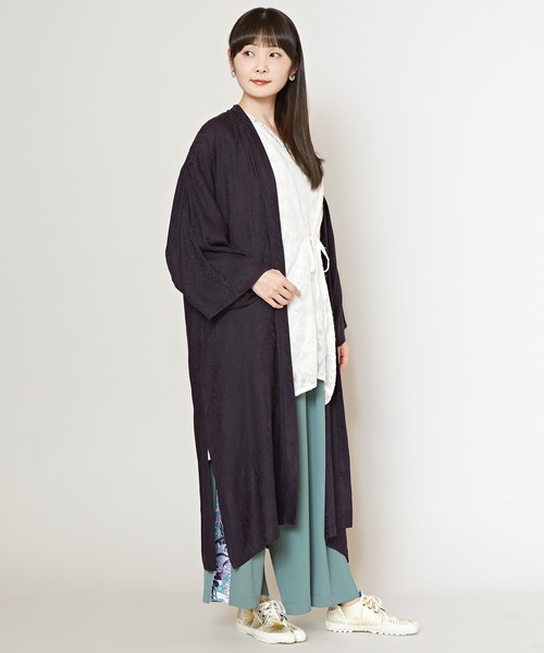 カヤ(カヤ)の「【カヤ】菊薫るUV長羽織(カーディガン/ボレロ・レディース・スミクロ/グリーン/レッド/ネイビー・FREE)」の11枚目の写真