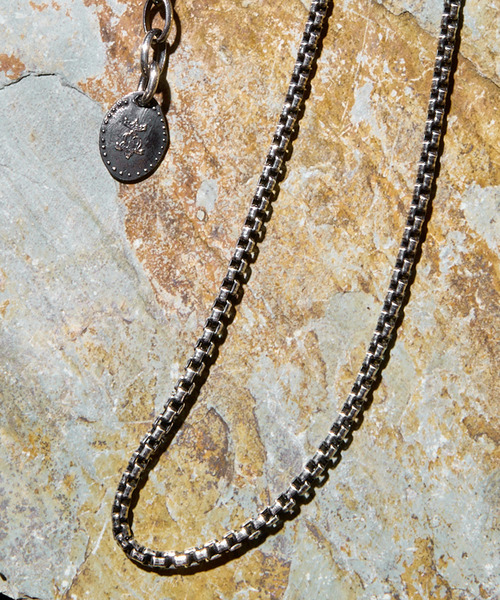 HARIM ハリム / NARROW SQUARE BLOCK CHAIN LONG NECKLACE シルバー925