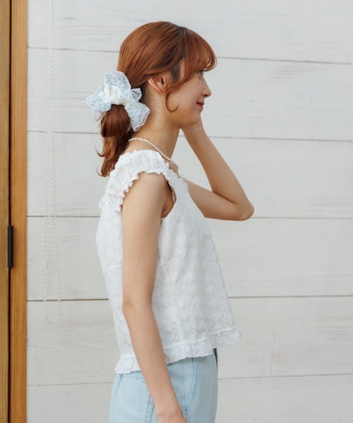 flower（フラワー）の「ビッグフラワーシュシュ（シュシュ・レディース・イエロー/パープル・FREE）」の5枚目の写真