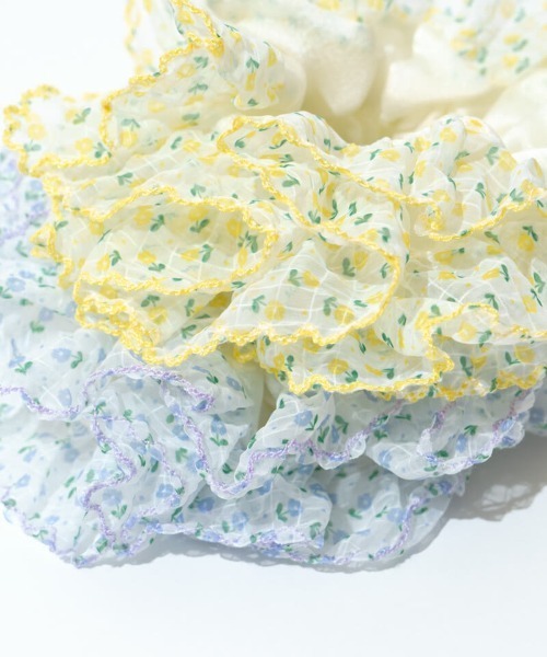 flower（フラワー）の「ビッグフラワーシュシュ（シュシュ・レディース・イエロー/パープル・FREE）」の8枚目の写真