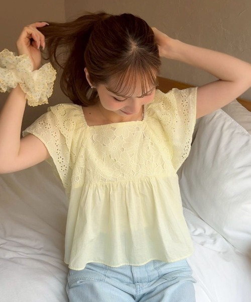 flower(フラワー)の「ビッグフラワーシュシュ(シュシュ・レディース・イエロー/パープル/ピンク・FREE)」の19枚目の写真