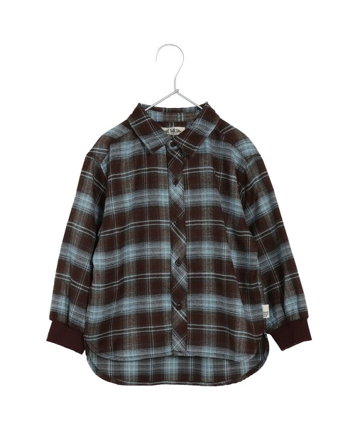 MAKE YOUR DAY（メイクユアデイ）の「無地とチェックのスタンダード長袖シャツ■80～140cm（シャツ/ブラウス・キッズ・ブラック/オフホワイト/ネイビー/ブラウン・140/120/110/100/90/80/130）」の3枚目の写真