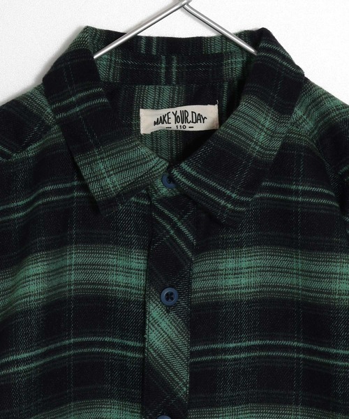 MAKE YOUR DAY（メイクユアデイ）の「無地とチェックのスタンダード長袖シャツ■80～140cm（シャツ/ブラウス・キッズ・ブラック/オフホワイト/ネイビー/ブラウン・140/120/110/100/90/80/130）」の19枚目の写真