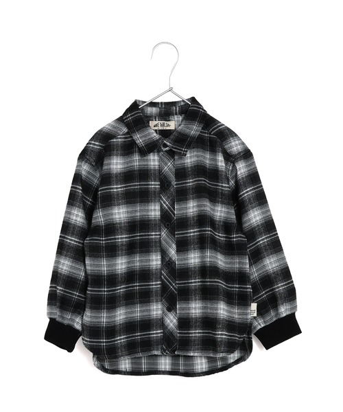 MAKE YOUR DAY（メイクユアデイ）の「無地とチェックのスタンダード長袖シャツ■80～140cm（シャツ/ブラウス・キッズ・ブラック/オフホワイト/ネイビー/ブラウン・140/120/110/100/90/80/130）」の6枚目の写真