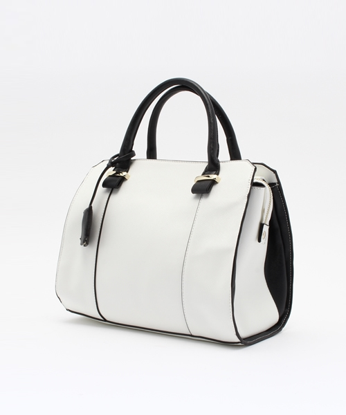OUTLET（アウトレット）の「【Chez toi】カラーエッジボストンBAG（ボストンバッグ・レディース・ホワイト・FREE）」の2枚目の写真