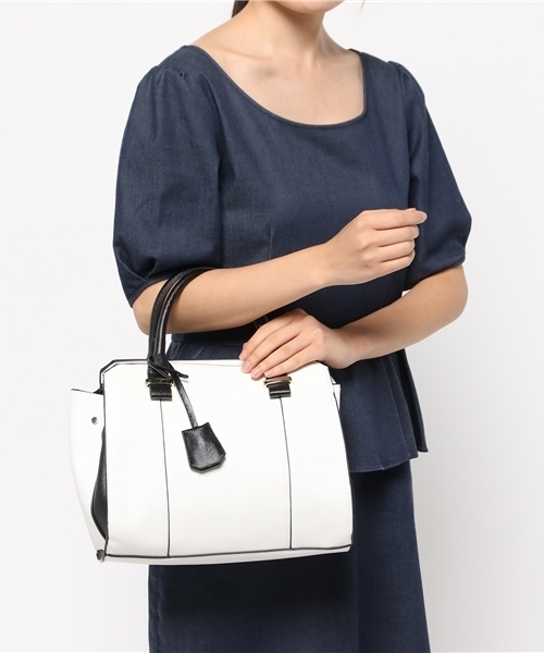 OUTLET（アウトレット）の「【Chez toi】カラーエッジボストンBAG（ボストンバッグ・レディース・ホワイト・FREE）」の13枚目の写真