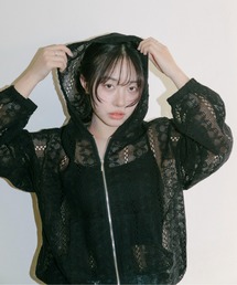 PILIT（ピリット）の「クロシェ風レースパーカー（パーカー）」