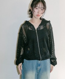 PILIT（ピリット）の「クロシェ風レースパーカー（パーカー）」