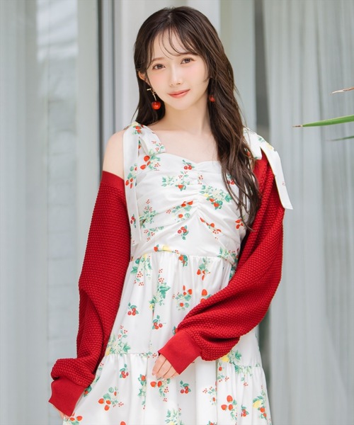 WILLSELECTION（ウィルセレクション）の「ショート丈柄編みボレロ（カーディガン/ボレロ・レディース・オフホワイト/ピンク/レッド/ブラック・FREE）」の4枚目の写真