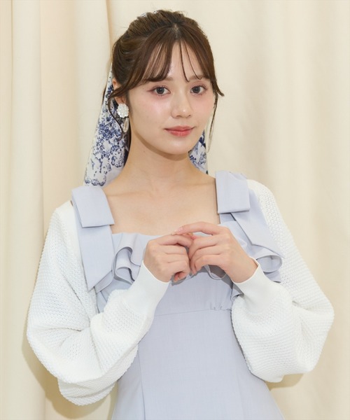 WILLSELECTION（ウィルセレクション）の「ショート丈柄編みボレロ（カーディガン/ボレロ・レディース・オフホワイト/ピンク/レッド/ブラック・FREE）」の5枚目の写真