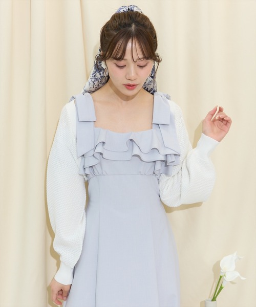 WILLSELECTION（ウィルセレクション）の「ショート丈柄編みボレロ（カーディガン/ボレロ・レディース・オフホワイト/ピンク/レッド/ブラック・FREE）」の9枚目の写真