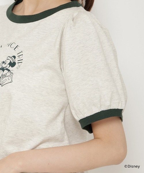 REDYAZEL（レディアゼル）の「ミッキー&ミニー / トラベルデザイン リンガーTシャツ（Tシャツ/カットソー・レディース・ネイビー/ライトグレー/オフホワイト・FREE）」の8枚目の写真