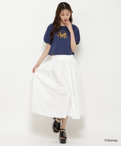 REDYAZEL（レディアゼル）の「ミッキー&ミニー / トラベルデザイン リンガーTシャツ（Tシャツ/カットソー・レディース・ネイビー/ライトグレー/オフホワイト・FREE）」の14枚目の写真