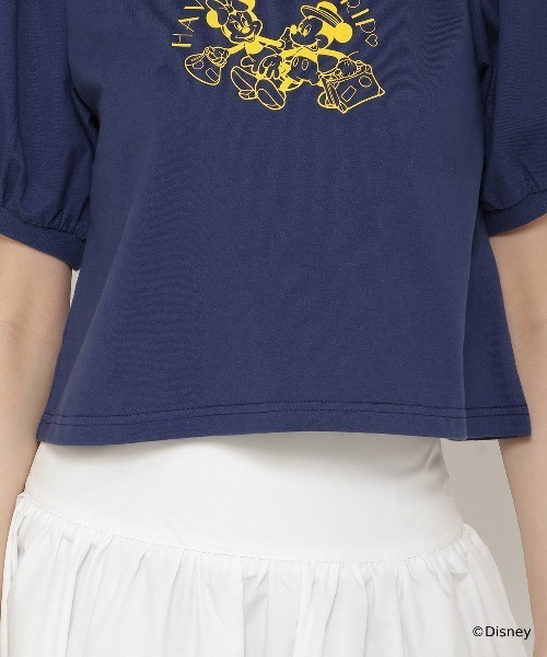 REDYAZEL（レディアゼル）の「ミッキー&ミニー / トラベルデザイン リンガーTシャツ（Tシャツ/カットソー・レディース・ネイビー/ライトグレー/オフホワイト・FREE）」の17枚目の写真
