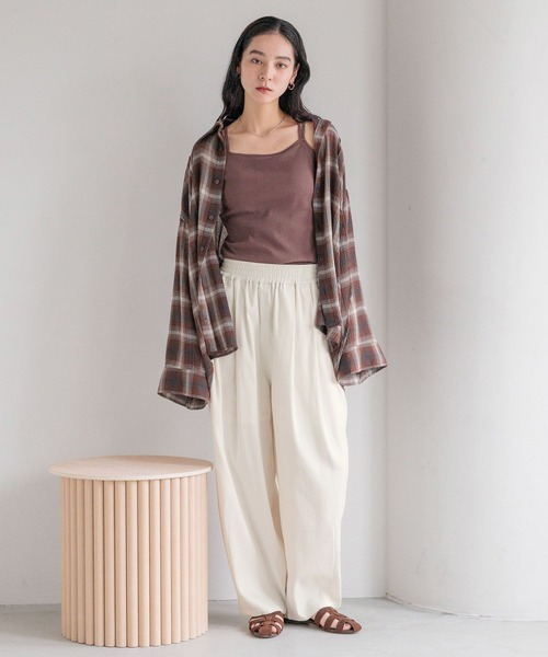 LOWRYS FARM（ローリーズファーム）の「オンブレチェックシャツ　576769（シャツ/ブラウス・レディース・レッド/チャコールグレー・FREE）」の3枚目の写真