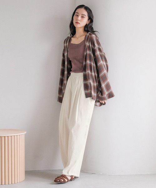 LOWRYS FARM（ローリーズファーム）の「オンブレチェックシャツ　576769（シャツ/ブラウス・レディース・レッド/チャコールグレー・FREE）」の20枚目の写真