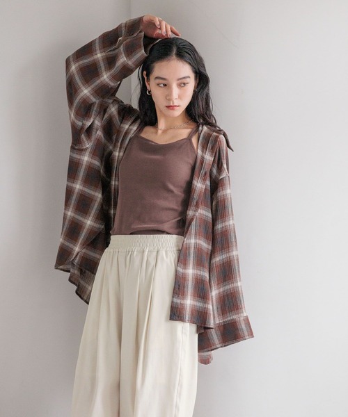 LOWRYS FARM（ローリーズファーム）の「オンブレチェックシャツ　576769（シャツ/ブラウス・レディース・レッド/チャコールグレー・FREE）」の19枚目の写真