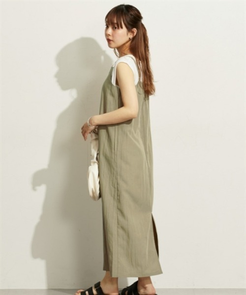 nissen（ニッセン）の「シアーキャミ＋キャミワンピース（ワンピース・レディース・モカ/グレー/ブラック・M/LL/L）」の11枚目の写真