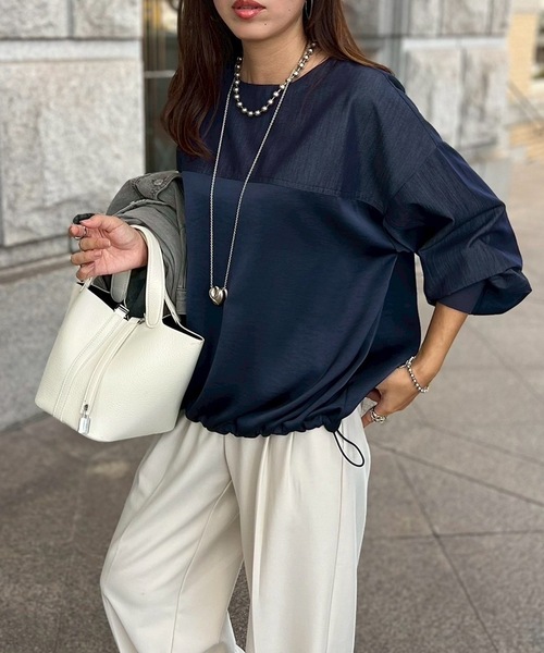 トップス EMMA スムースダンボール オーバーサイズ サイドスリット ドルマンS/S