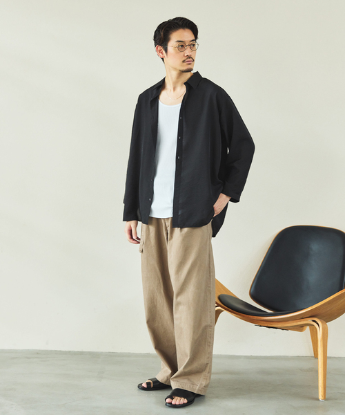 EDIFICE（エディフィス）の「シアー バンブー 8分袖 レギュラーシャツ（シャツ/ブラウス・メンズ・ブラック/サックスブルー/チャコールグレー/オレンジ系その他・SMALL/MEDIUM/LARGE）」の7枚目の写真